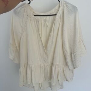 Anthropologie Short Sleeve Peplum Top